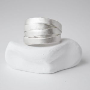 Sterling Silver Hammered Matte Ring With 6 Loops