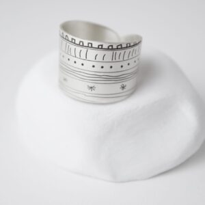 Sterling Silver Black Ethnic Motif Ring