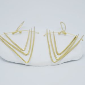 Gold Plated Ancient Style Three Arrows Earrings