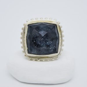Sterling Silver Galactical Hematite Gem Ring