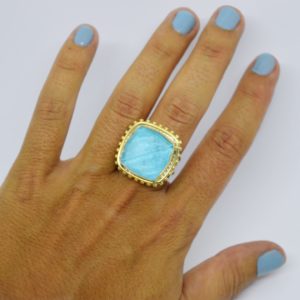 Gold Plated Galactical Turquoise Ring