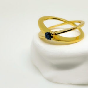 Gold Plated Winged Tourmaline Ring