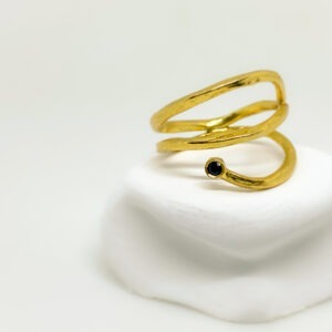 Gold Plated Triple Twist Tourmaline Ring