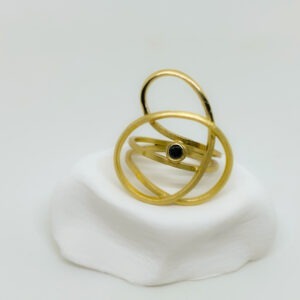 Gold Plated Free Flow Tourmaline Ring