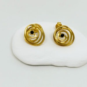 Gold Plated Cycladic Swirl Tourmaline Earring