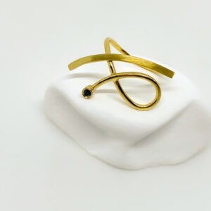 Gold Plated Cosmic Swirl Tourmaline Ring