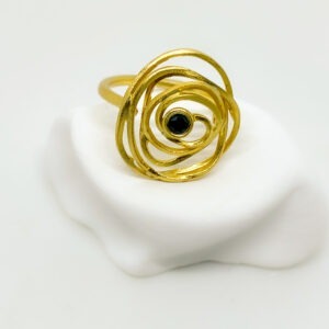 Gold Plated Tangled Cycle Tourmaline Ring