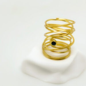 Gold Plated Eternal Spiral Tourmaline Ring
