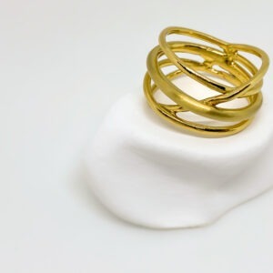 Gold Plated Two Tone Swirl Ring