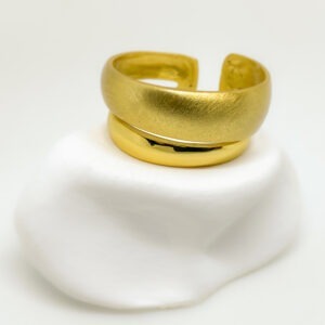 Gold Plated Bound Double Band Ring
