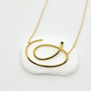 Gold Plated Whisk Effect Tourmaline Necklace