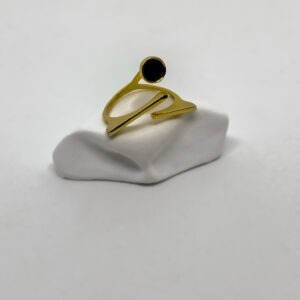 Gold Plated Geo-Angle Tourmaline Ring