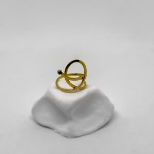 Gold Plated Scribble Tourmaline Ring