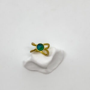 Gold Plated Waved Xrisokola Ring