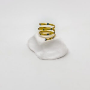 Gold Plated Spiralled Turquoise Ring