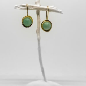 Gold Plated Suspended Sphere Amazonite Earring