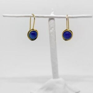 Gold Plated Suspended Sphere Apatite Earring