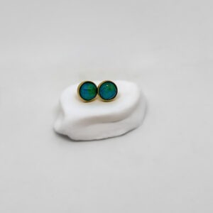Gold Plated Classic Round Gemstone Earrings