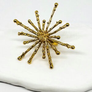 Starburst Yellow Gold Plated Ring