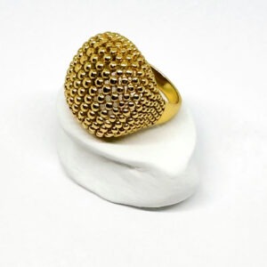 Expanding Dots Yellow Gold Plated Ring