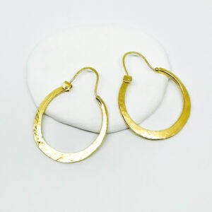 Matte Gold Plated Rustic Hoops