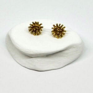 Small Sea Urchin Stud Gold Plated Earrings