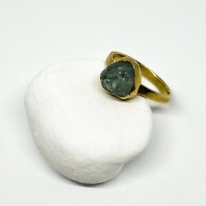 Rough Aquamarine Gold Plated Ring