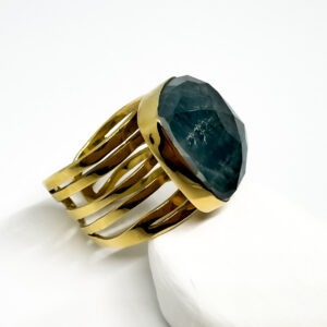 Sophisticated Apatite Gold Plated Ring