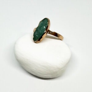 Emerald Druse Rose Gold Plated Ring