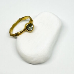 Organic Gold Plated Aquamarine Ring