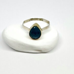 Elegant Silver and Gold Plated Spinel Ring