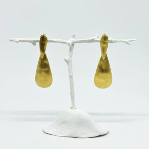Connected Drops Contemporary Gold Plated Earrings
