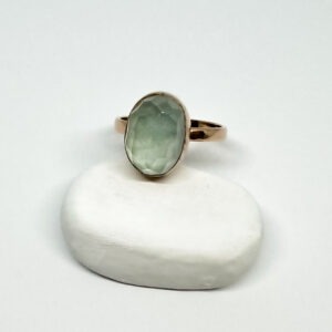 Exquisite Rose Gold Plated Amazonite Ring