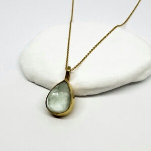 Luxurious Gold Plated Teardrop Amazonite Necklace