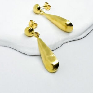 Matte Gold Plated Drop Earrings
