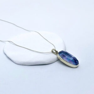 Sterling Silver Kyanite with Mother of Pearl Necklace