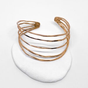Hammered Bracelet With 5 Open Loops