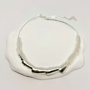 Silver Rustic Connected Drops Necklace