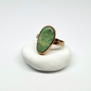 Stunning Natural Chrysoprase Rose Gold Plated Ring