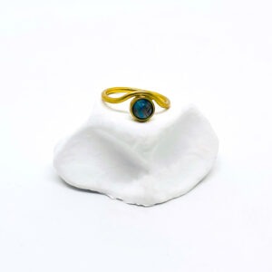 Yellow Gold Plated Curve Ktenasite Ring