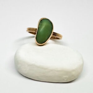 Natural Chrysoprase Rose Gold Plated Ring