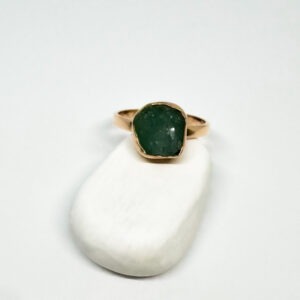 Gorgeous Rose Gold Plated Emerald Druse Ring
