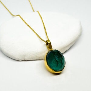 Stunning Chrysocolla Gold Plated Necklace
