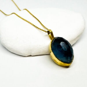 Unique Apatite Navette Shaped Gold Plated Necklace