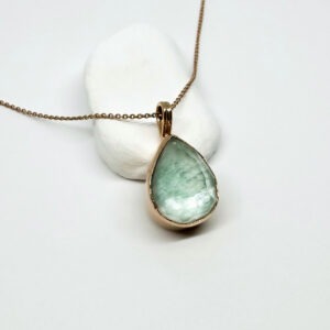 Luxurious Rose Gold Plated Teardrop Amazonite Necklace