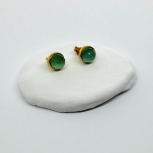 Delightful Gold Plated Chrysoprase Earrings