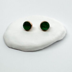 Delightful Rose Gold Plated Malachite Earrings