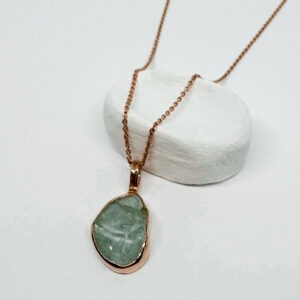 Splendid Aquamarine Rose Gold Plated Necklace