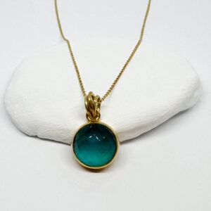 Brilliant Blue Spinel Gold Plated Necklace