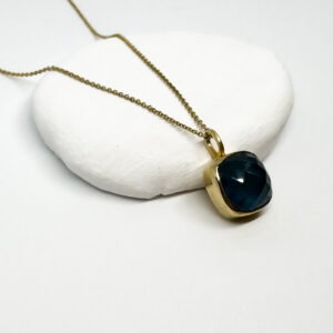 Elegant Square Shaped Apatite Gold Plated Necklace